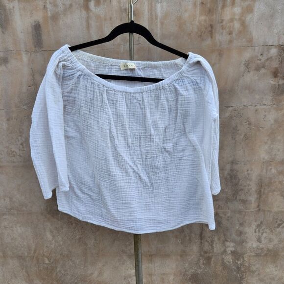 Stark X Off shoulder white gauze top - Picture 1 of 6